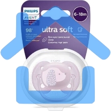 Пустышка Philips Avent ultra soft, собачка, 6-18 мес., 1 шт.