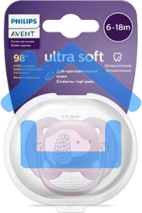 Пустышка Philips Avent ultra soft, собачка, 6-18 мес., 1 шт.