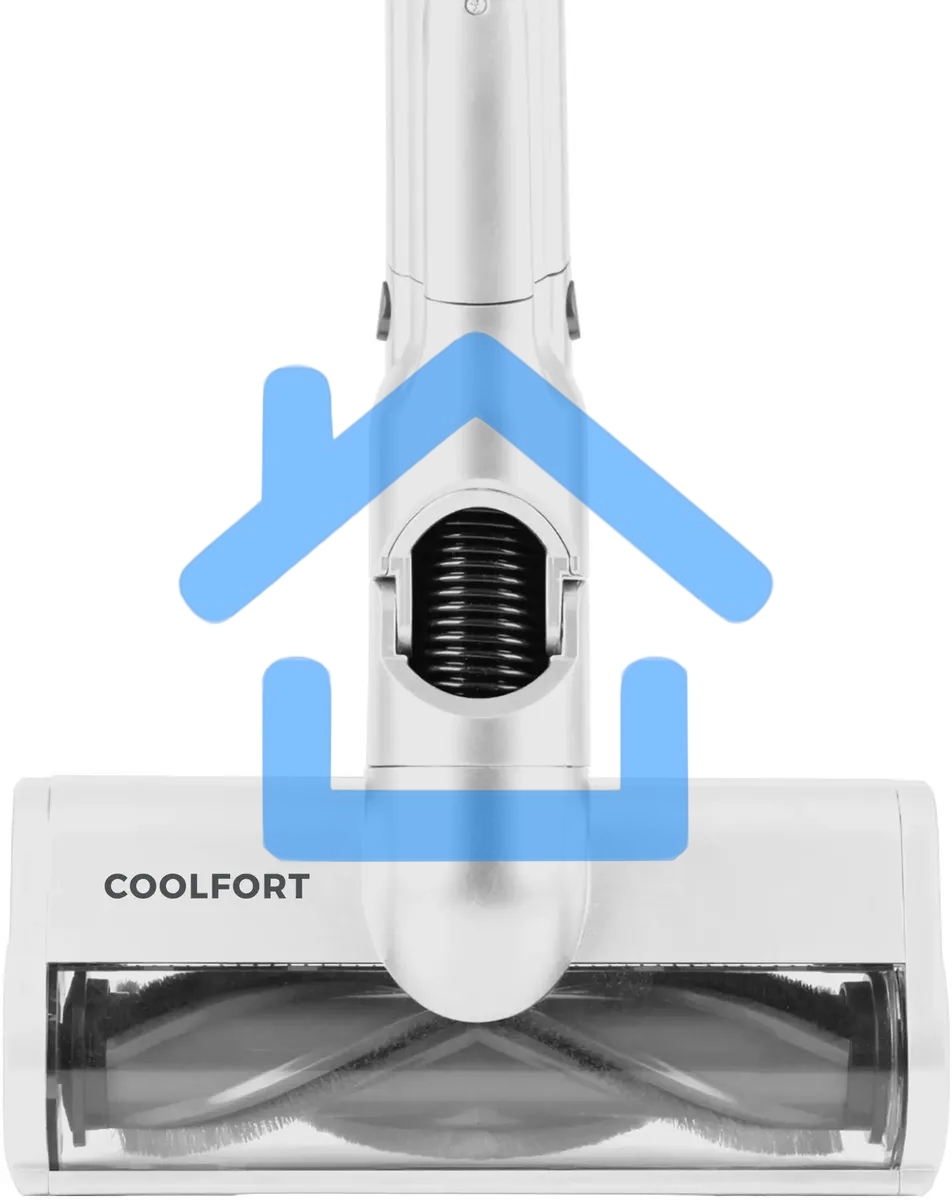 Пылесос вертикальный Coolfort CF-3002 белый, питание от аккумулятора, 120 Вт, уборка сухая, пылесборник 0.9 л, работа от АКБ max 32 мин.