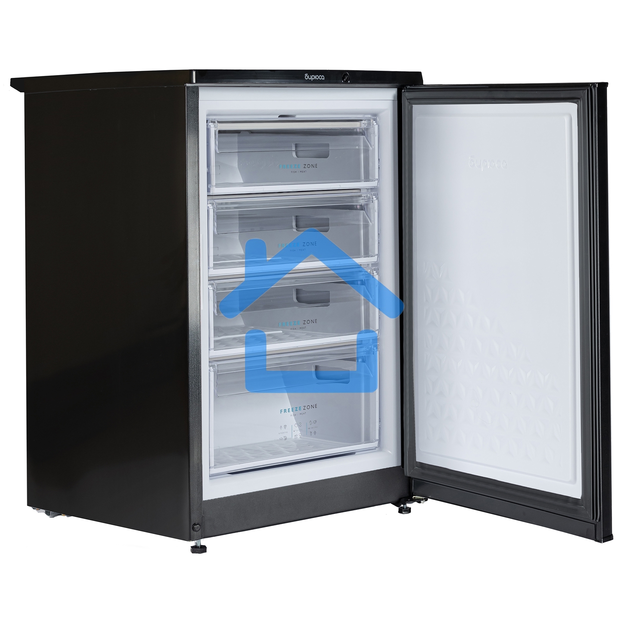 Морозильная камера Бирюса B514 черный 110л, 4 ящика