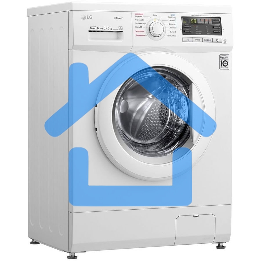 Стиральная машина LG F1296HDS1 белый, загрузка фронтальная 7 кг, 1200 об/мин., класс: А