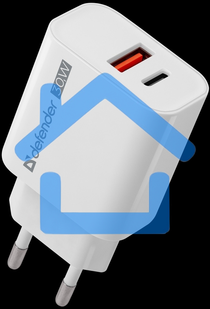 Сетевое ЗУ Defender UPA-130 USB-C/PD30W + USB-A/QC3.0, белый.