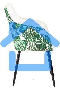 Кресло офисное Бюрократ CH-380F молочный, джунгли, на ножках, металл