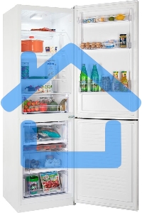 Холодильник Nordfrost NRB 152 W, двухкамерный 205/115л, морозилка снизу, белый