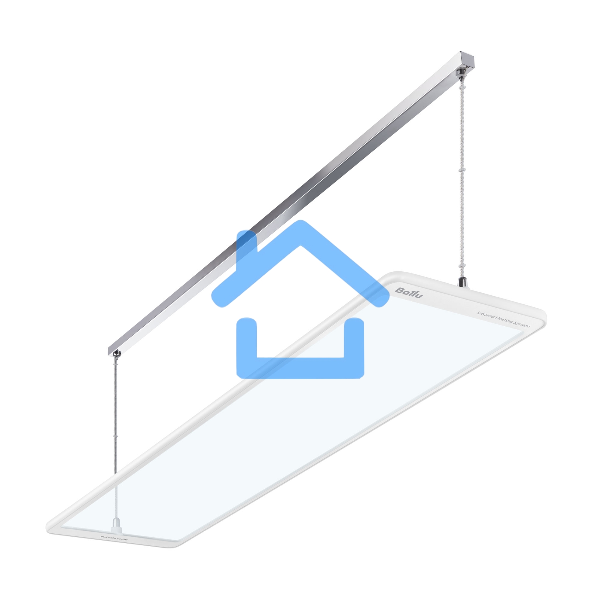 Комплект обогреватель инфракрасный Ballu BIH-GTW-1.3 + BMT-1 белый, 1300 Вт, 26 м2, термостат