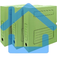 Короб архивный Silwerhof 1914764 микрогофрокартон корешок 75мм, A4 зеленый (упаковка: 3шт)