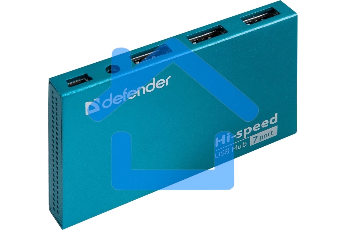 Разветвитель Defender SEPTIMA SLIM USB2.0 - 7 портов, + блок питания DC 5В 2А, + кабель USB 2.0 A(M) - MiniB (M) - 1м