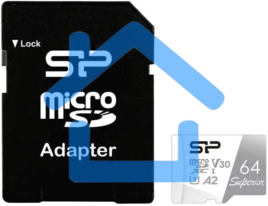 Флеш карта microSD 64Gb Silicon Power Superior Pro A2 microSDXC Class 10 UHS-I U3 Colorful 100/80 Mb/s (SD адаптер)