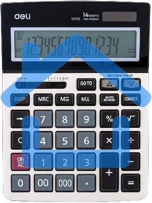 Калькулятор настольный Deli E1672C серебристый 14-разр.