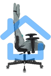 Кресло игровое Бюрократ VIKING KNIGHT LT28 FABRIC серо-голубой крестовина металл/пластик