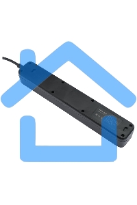 Сетевой фильтр Гарнизон 2.0 EPS-5-B-5, 5 р, 10А, 5м, ур.защиты 2+, черный, пакет