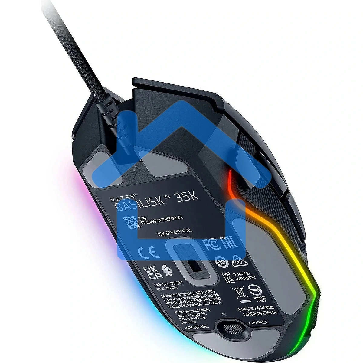 Мышь проводная Razer Basilisk V3 35K черный, 35000 dpi, USB, кнопки - 11