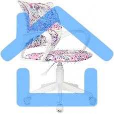 Кресло детское Бюрократ BUROKIDS 1 W мультиколор луна розовая крестов. пластик пластик белый