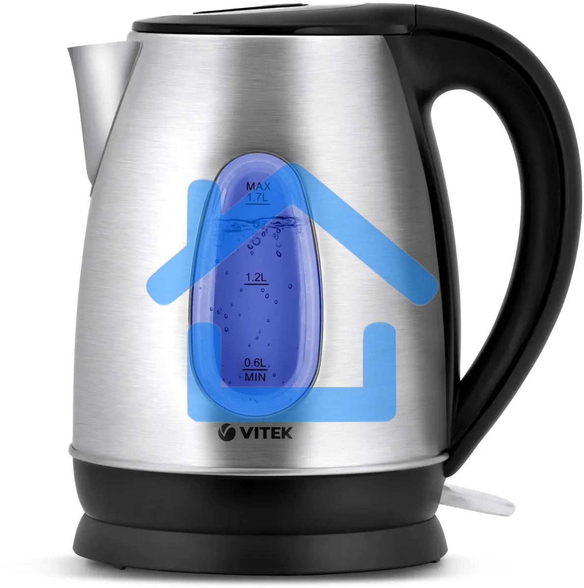 Чайник электрический Vitek VT-7039, 2200Вт, серебристый и черный