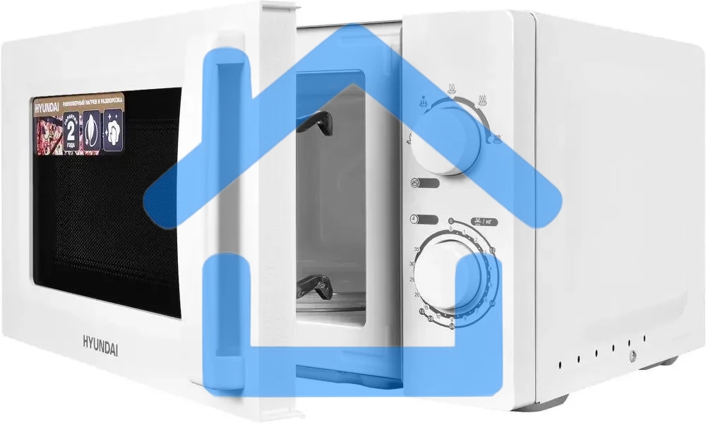 Микроволновая печь Hyundai HYM-M2005 белый, 20 л, 700 Вт, переключатели - поворотный механизм