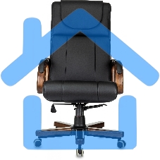 Кресло руководителя Бюрократ T-9933Walnut черный, эко.кожа, крестов. металл/дерево