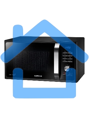 Микроволновая печь Samsung MG23K3515AK/BW черный, 23 л, 800 Вт, переключатели - поворотный механизм/кнопки