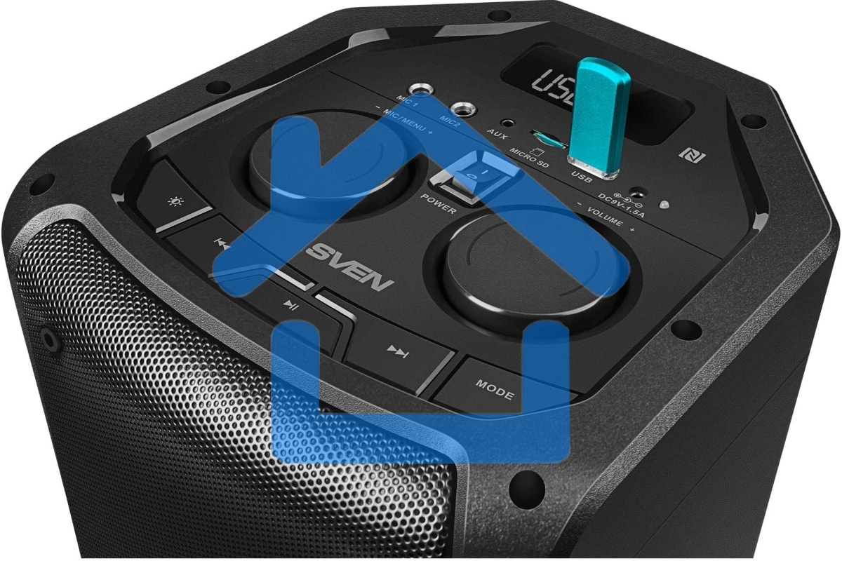 Портативная акустика Sven АС PS-710 черный 100 Вт Bluetooth