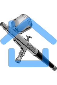 Аэрограф с верхним бачком AB1, 0.2/0.3/0.5 мм, 7 мл, 9 л/мин Denzel