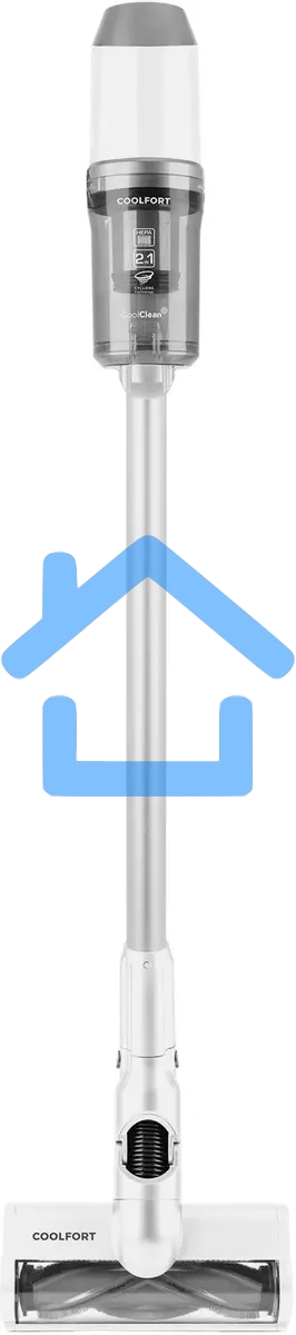 Пылесос вертикальный Coolfort CF-3002 белый, питание от аккумулятора, 120 Вт, уборка сухая, пылесборник 0.9 л, работа от АКБ max 32 мин.