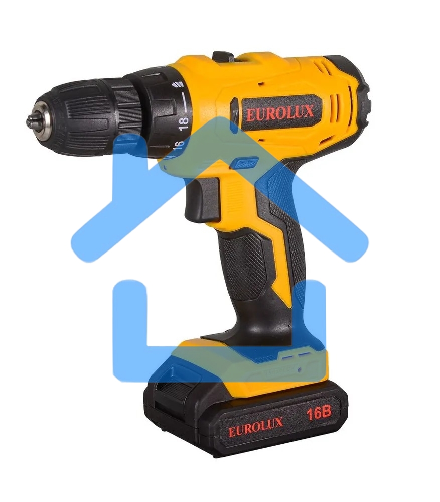 Дрель-шуруповерт аккумуляторная Eurolux ДА-16DU-2
