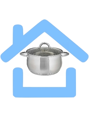 Кастрюля WEBBER BE-355/2 6,5 л, 24 см, из нержавеющей стали со стеклянной крышкой