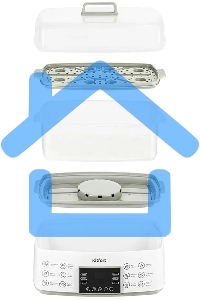 Пароварка Kitfort КТ-6431 2ярус. 800Вт белый/серый