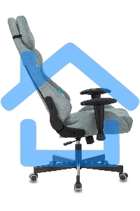 Кресло игровое Бюрократ VIKING KNIGHT LT28 FABRIC серо-голубой крестовина металл/пластик