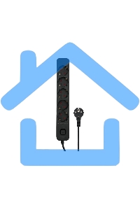 Сетевой фильтр Гарнизон 2.0 EPS-5-B-5, 5 р, 10А, 5м, ур.защиты 2+, черный, пакет