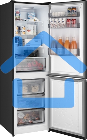 Холодильник Weissgauff WRK 185 Total NoFrost Inverter темная сталь двухкамерный 205/86л морозилка снизу