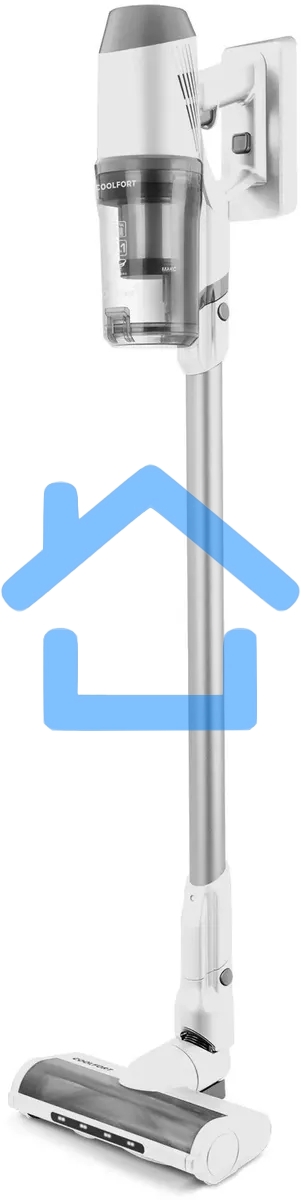 Пылесос вертикальный Coolfort CF-3002 белый, питание от аккумулятора, 120 Вт, уборка сухая, пылесборник 0.9 л, работа от АКБ max 32 мин.