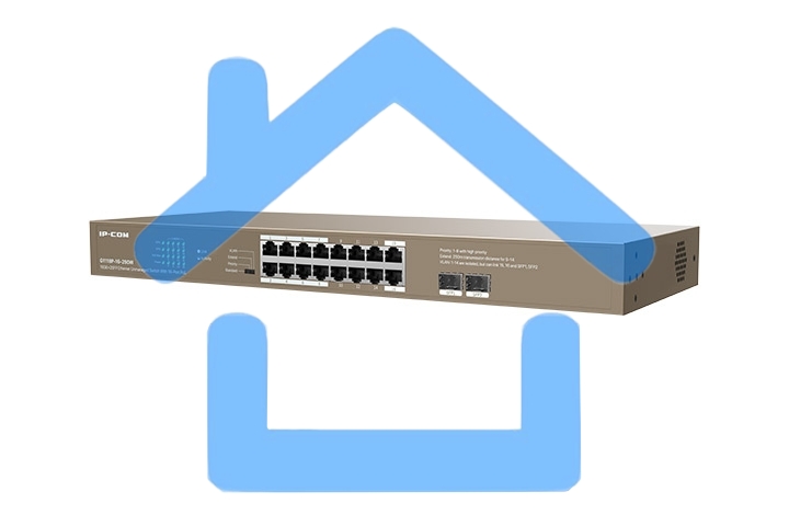 Неуправляемый Коммутатор IP-COM G1118P-16-250W 16 GE+SFP Ethernet с 16-Портовым PoE