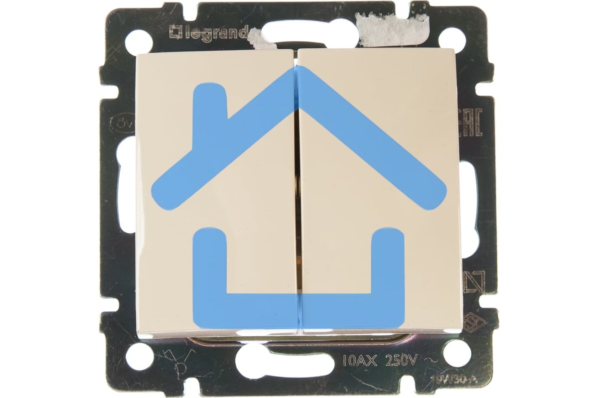 Электроустановочные изделия Legrand Legrand 774305 Выключатель Valena двухклавишный 10 AX(слоновая кость)