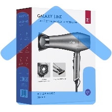 Фен для волос Galaxy Line GL 4368, антрацитовый, 2400 Вт, защита мотора от перегрева, функция 