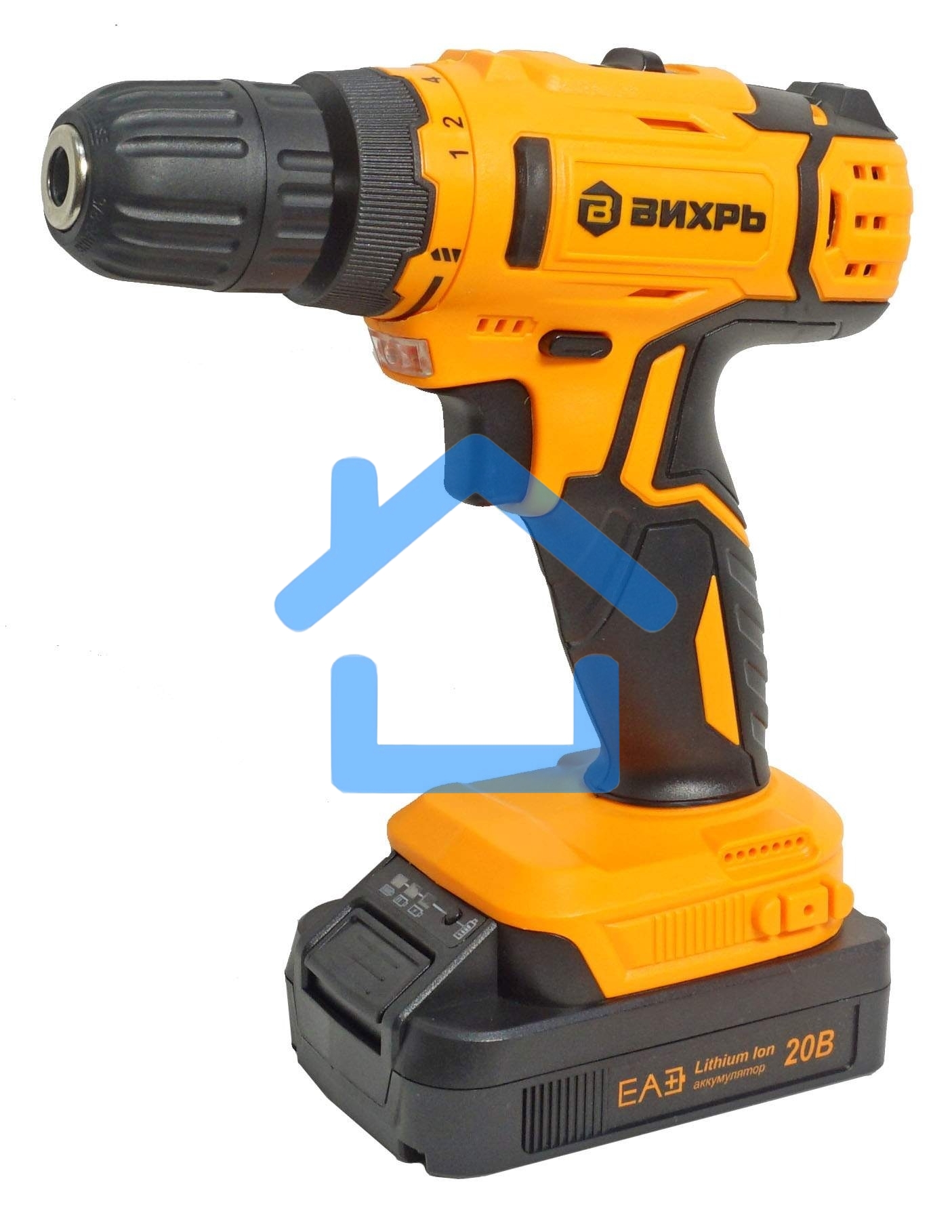 Дрель-шуруповерт аккумуляторная Вихрь ДА-К20/2А 900/72/14/56