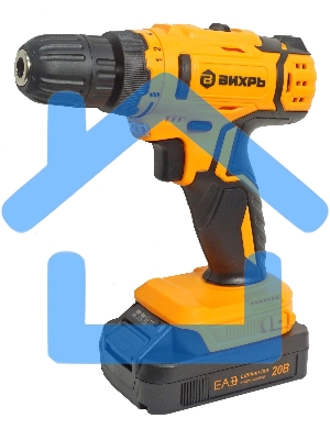 Дрель-шуруповерт аккумуляторная Вихрь ДА-К20/2А 900/72/14/56
