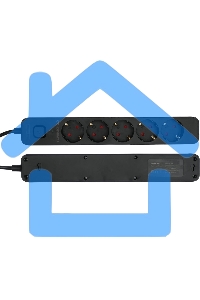 Сетевой фильтр Гарнизон 2.0 EPS-5-B-5, 5 р, 10А, 5м, ур.защиты 2+, черный, пакет