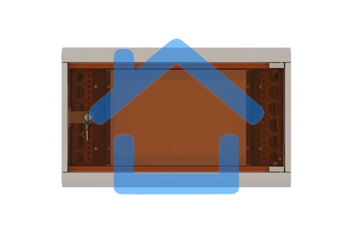 Шкаф коммутационный Suprlan (05-1090) настенный 9U 600x350мм пер.дв.стекл направл.под закл.гайки RAL 7035 285мм 15кг 500мм