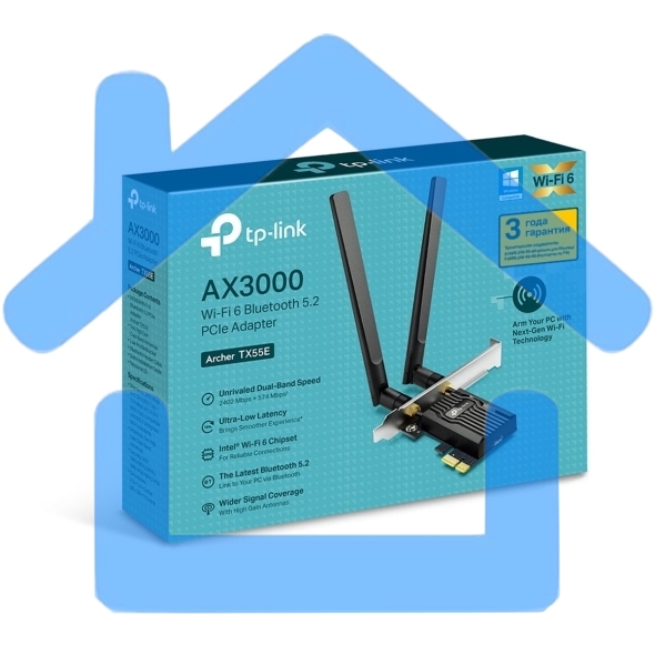 Адаптер PCI Express TP-Link Archer TX55E AX3000 Wi-Fi 6 Bluetooth 5.2
