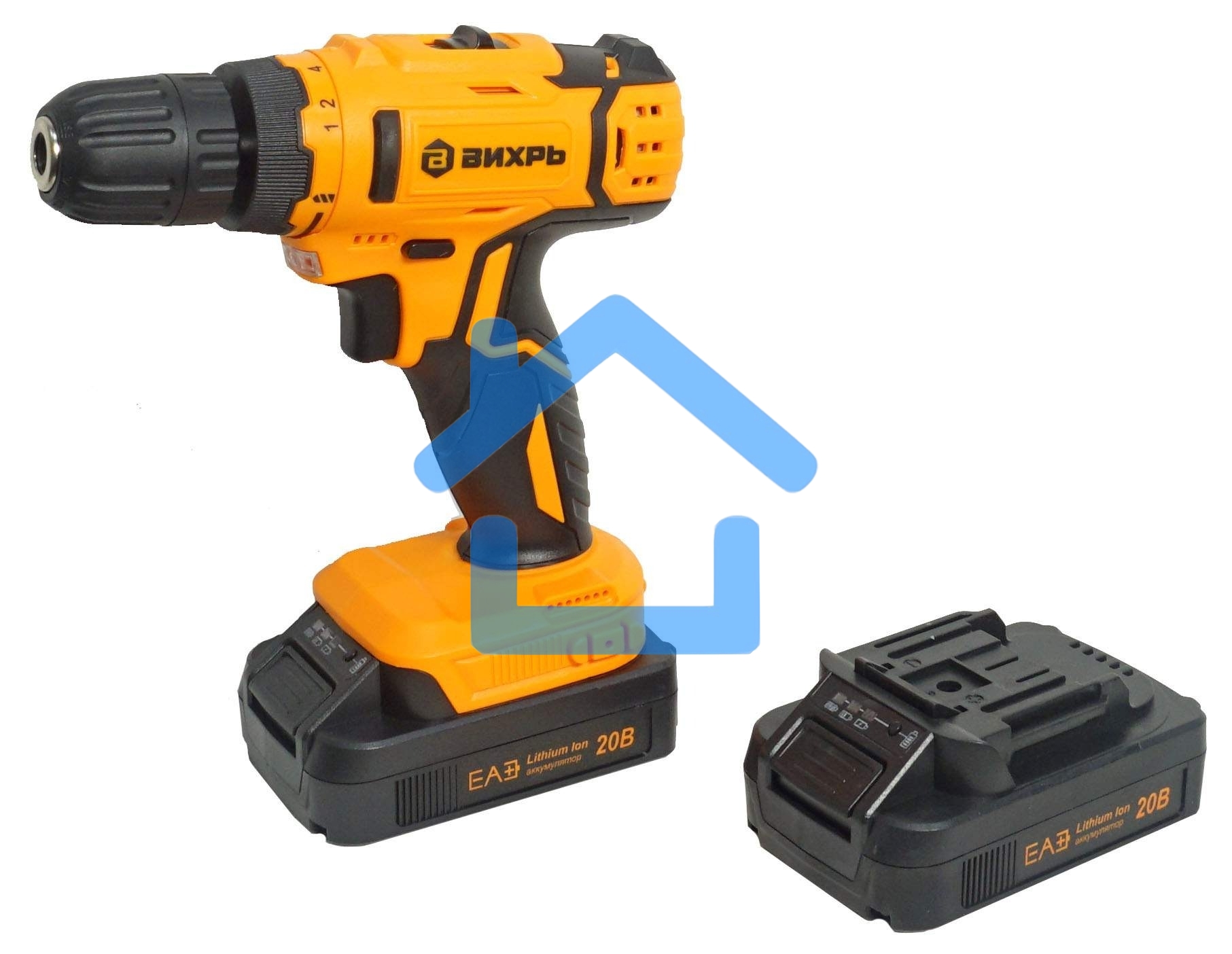 Дрель-шуруповерт аккумуляторная Вихрь ДА-К20/2А 900/72/14/56