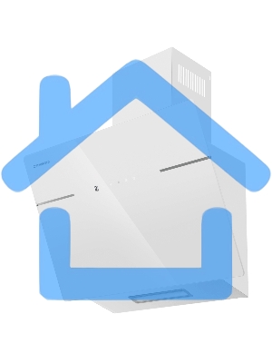 Вытяжка каминная наклонная Maunfeld Astro 50 белое стекло, 50 см, 850 куб. м/ч, 60 дБ