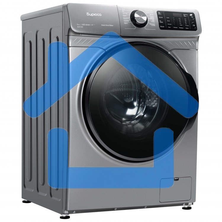 Стиральная машина Бирюса WM-SM814/03 M Металлик, загрузка фронтальная 8 кг, 1200 об/мин, класс А+++