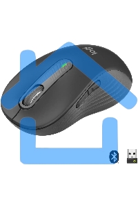 Мышь беспроводная Logitech Signature M650 L черный, 4000 dpi, радиоканал, Bluetooth, USB, кнопки - 5