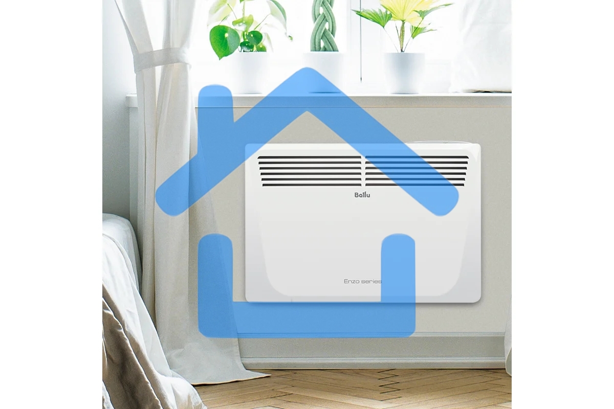 Конвектор Ballu Enzo BEC/EZER-2000 белый, 2000 Вт, 25 м2, термостат, дисплей