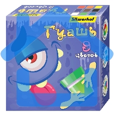 Гуашь Silwerhof Монстрики, 9 цветов, баночка, 20мл, картонная коробка