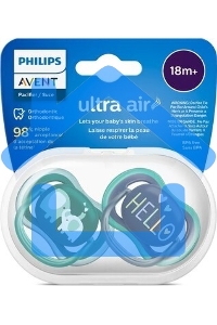 Пустышка Philips Avent ultra air, слоники/HELLO, 18+ мес., 2 шт.