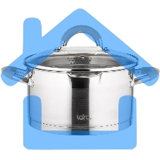 Кастрюля LARA LR02-340 Берлин 1,7 л 16x9 см нержавеющая сталь, с крышкой