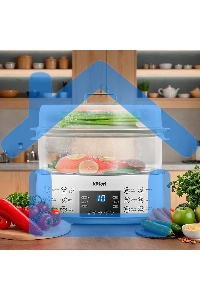 Пароварка Kitfort КТ-6431 2ярус. 800Вт белый/серый