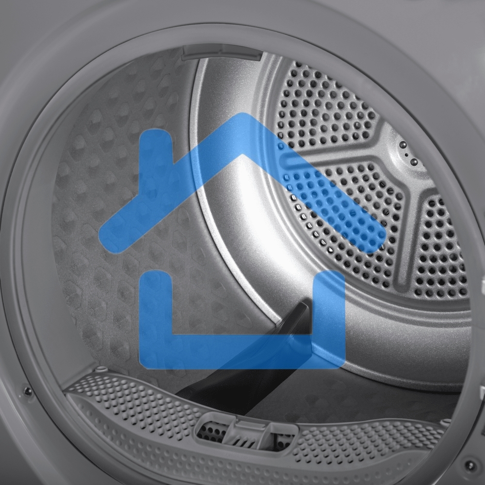 Сушильная машина Maunfeld MFDM168SL02 нержавеющая сталь, 8 кг, сушка - тепловой насос, программ - 16, 59.5 x 84.5 x 61 см