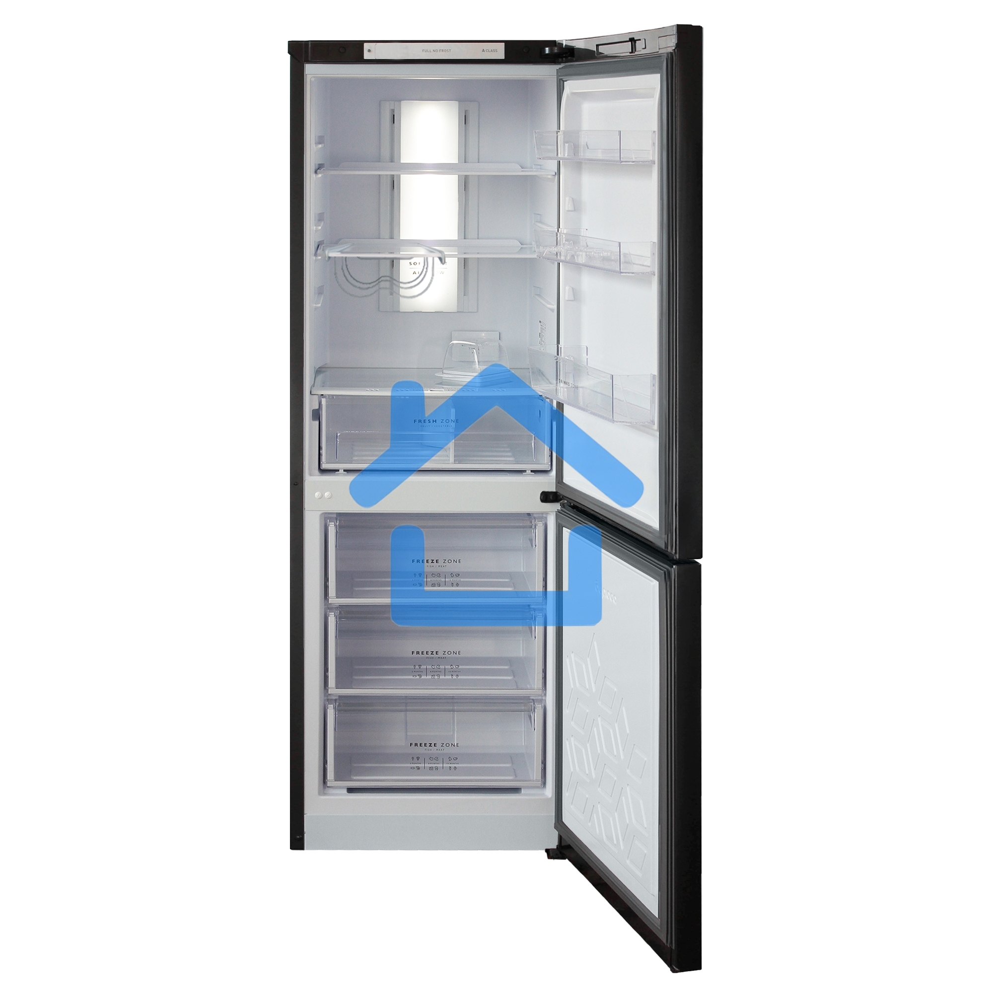 Холодильник Бирюса Б-B920NF черный двухкамерный 210/100 л морозилка снизу, No Frost